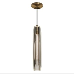 KCO Gray Crystal Tube Pendant Light